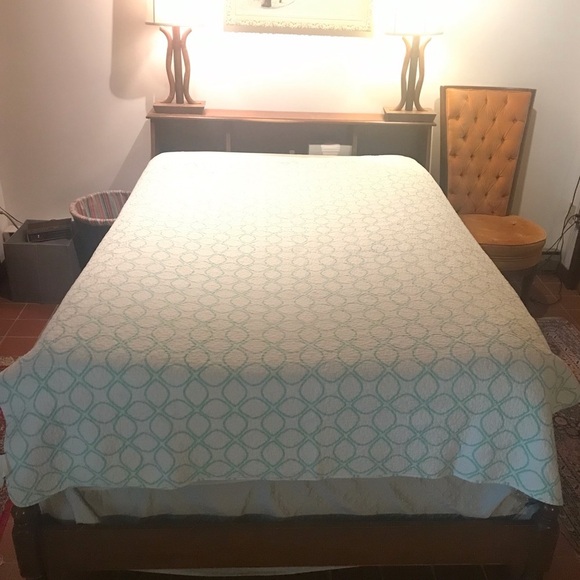 Max Studio Twin Bed Quilt Set Teal Floral Print - Picture 5 of 15